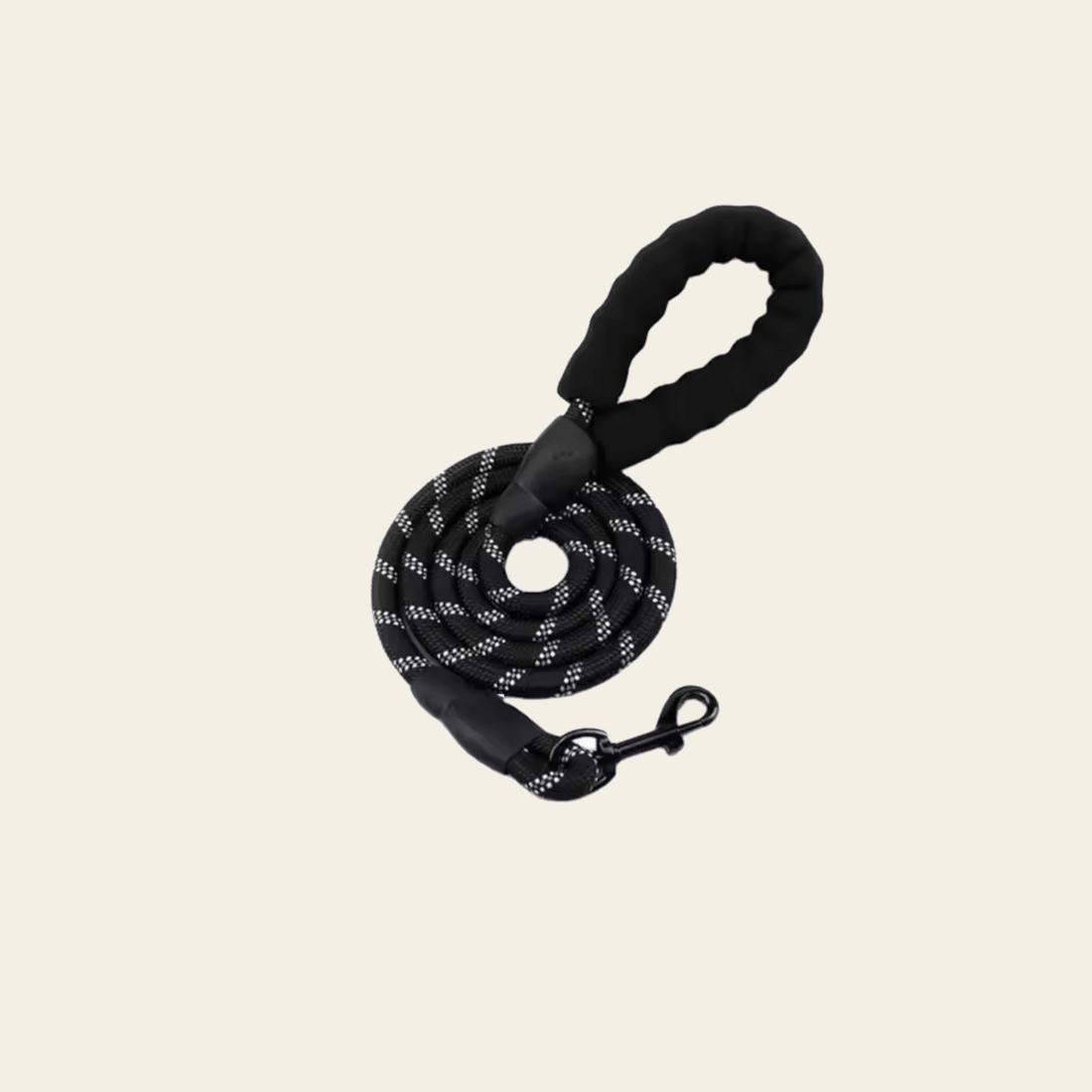Our Reflective Bungee Dog Leash in various colors with reflective threads and a padded handle