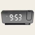 Front of Fiesty Paw Digital Alarm Clock in Black with Ceiling Projector
