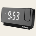 Front of Fiesty Paw Digital Alarm Clock in Black with Ceiling Projector
