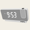 Front of Fiesty Paw Digital Alarm Clock in Black with Ceiling Projector
