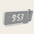 Front of Fiesty Paw Digital Alarm Clock in Black with Ceiling Projector