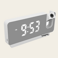 Front of Fiesty Paw Digital Alarm Clock in Black with Ceiling Projector