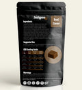 Back of Fiesty Paw CBD 30-count Beef Chews pouch for dogs, highlighting CBD oil benefits for canine wellness.