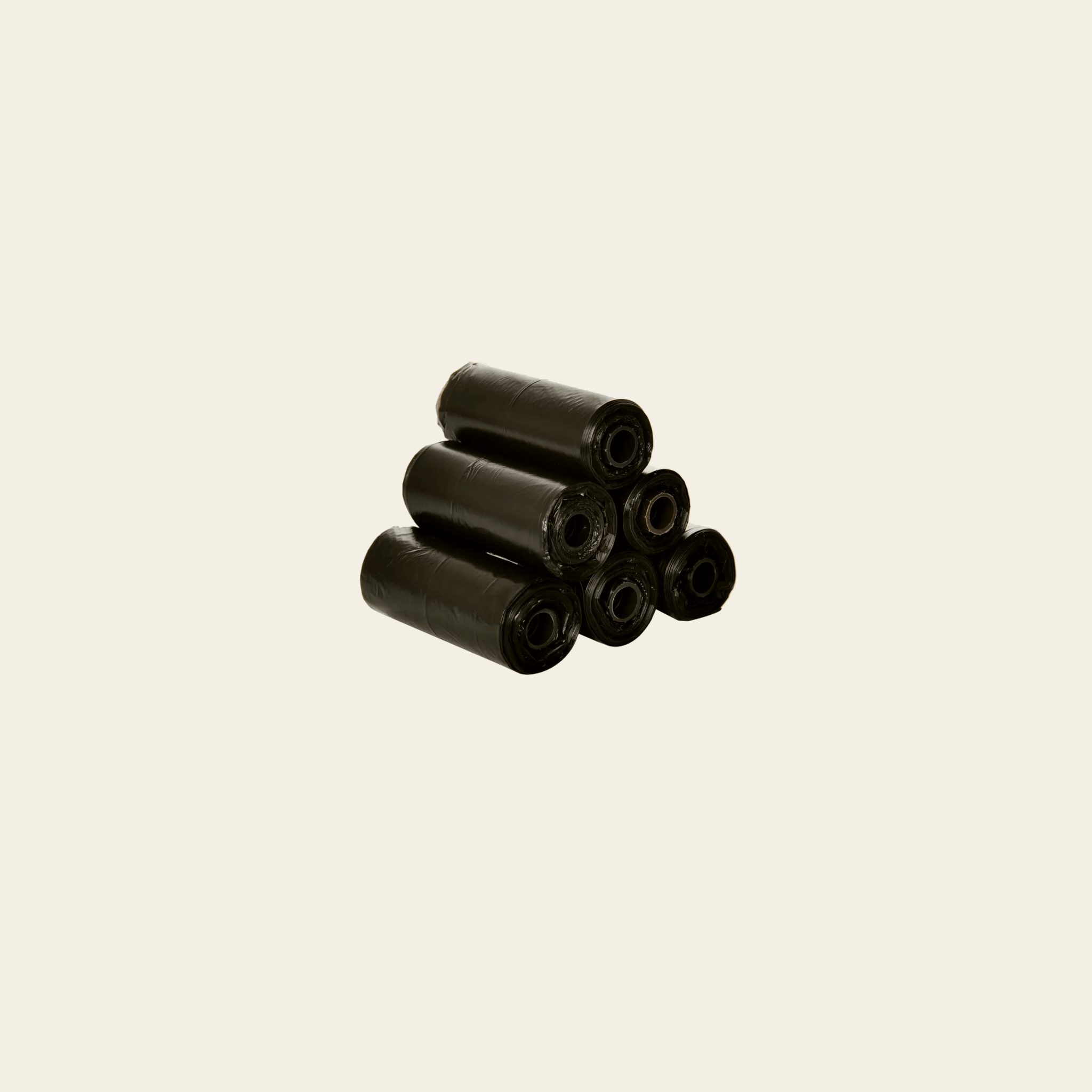 Six rolls of Leak proof dog waste bags in Black. Ultra-thick, tear-resistant and easy-to-use. Ideal for all breeds and locks in odors.