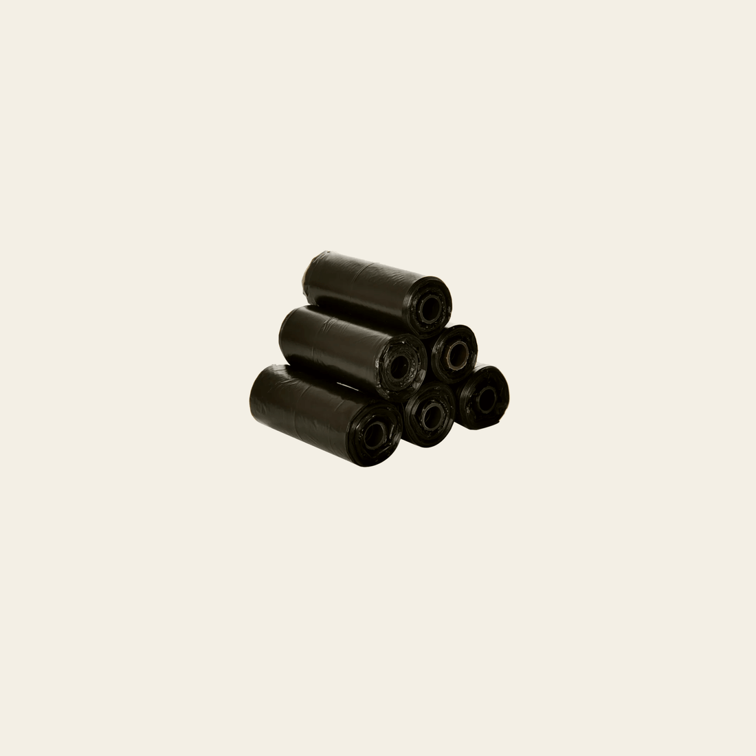 Six rolls of Leak proof dog waste bags in Black. Ultra-thick, tear-resistant and easy-to-use. Ideal for all breeds and locks in odors.