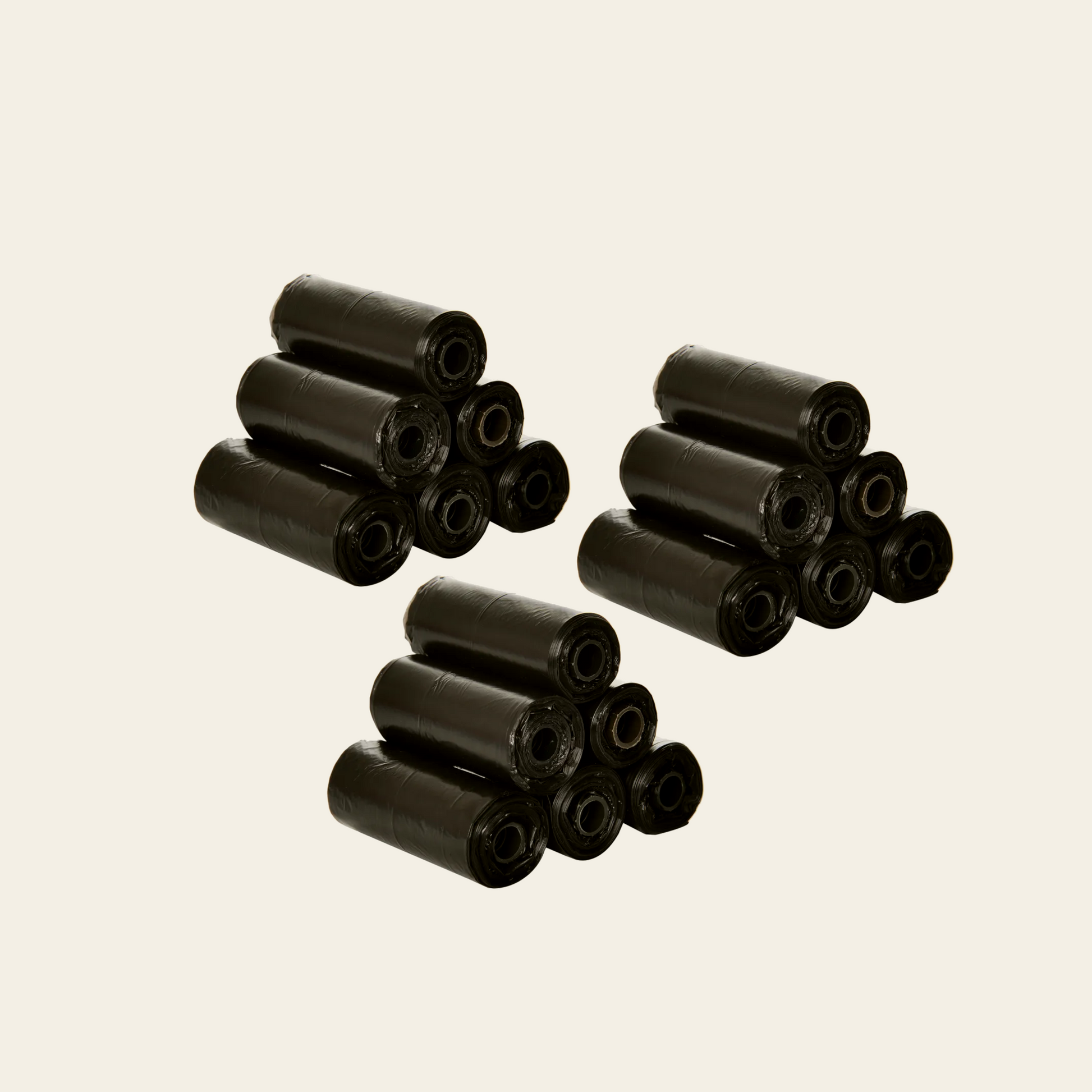 Three packs of Six rolls (18 total) of Leak proof dog waste bags in Black. Ultra-thick, tear-resistant and easy-to-use. Ideal for all breeds and locks in odors.